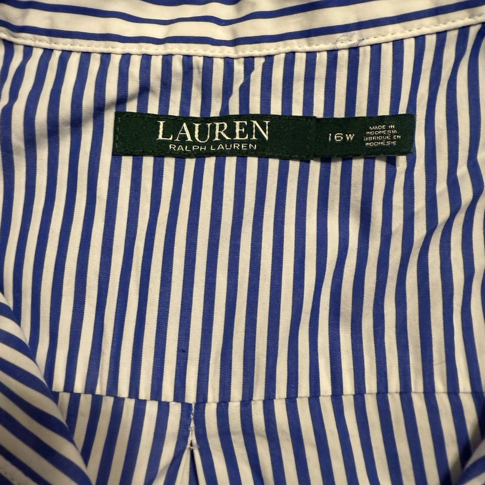 Ralph Lauren Blue and White Striped Shirt